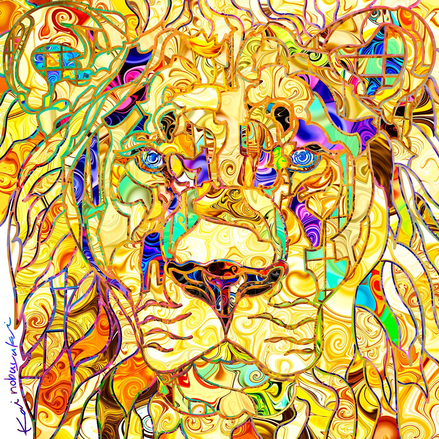 【一点物】デジタルアート Kai Nobuyuki 動物 マーブル模様 Kai Nobuyuki 「CREATURE × MARBLING Oct.」 （ALL DAY GALLERY